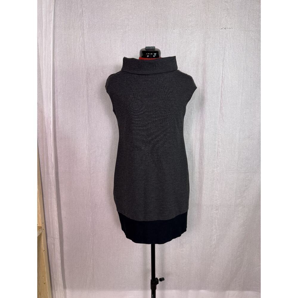 Express Women Size S Gray Mock Neck Cap Sleeve Mod 60S Shift Dress D872